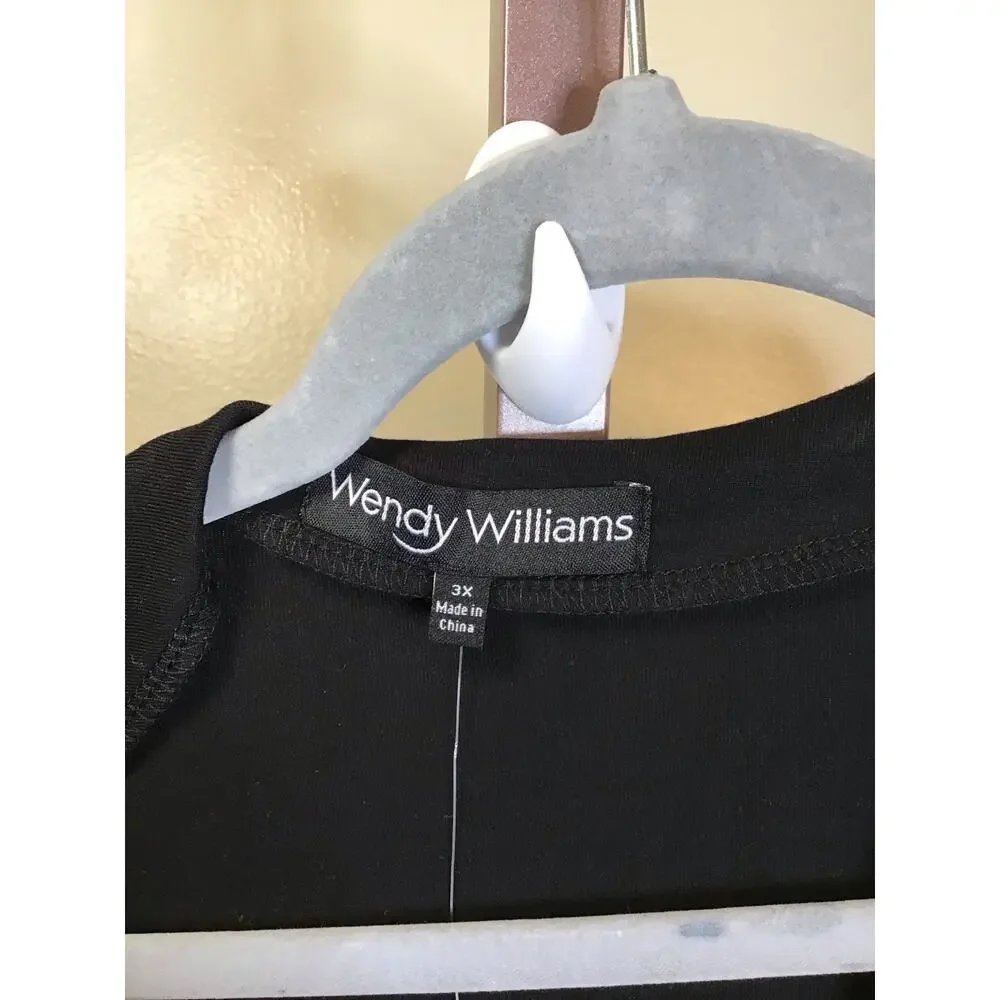 Wendy Williams Women Plus Size Wrap Dress Sz. 3x Black NWT  3/4 Length Sleeve - Picture 6 of 7